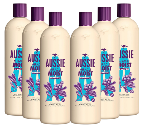 Aussie Miracle Moist Shampoo 500ml x 6